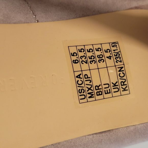 Forever 21 Beige Nude Suede Point Toe D'Orsay Heels Pumps US 6.5 - Picture 11 of 13